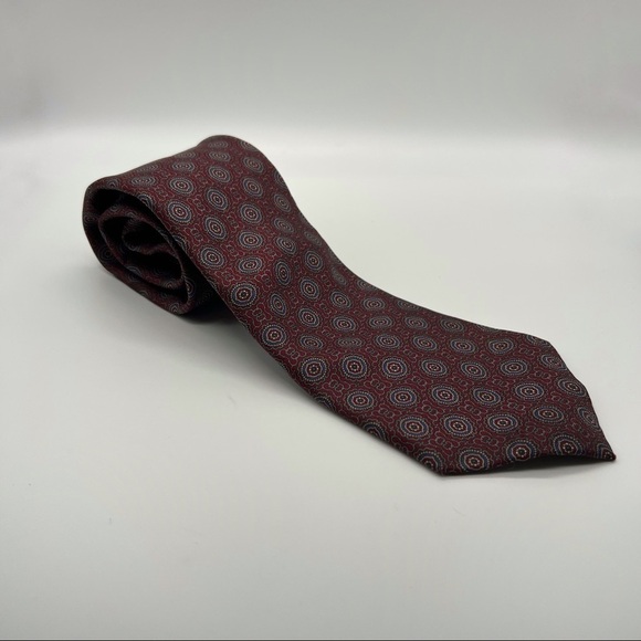 Christian Dior Red & Blue Patterned Tie - Picture 1 of 6